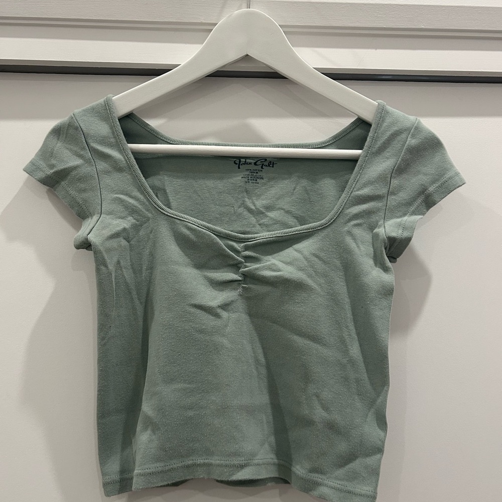 Brandy Melville Sage Green Short Sleeve Top